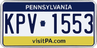 PA license plate KPV1553