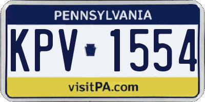 PA license plate KPV1554
