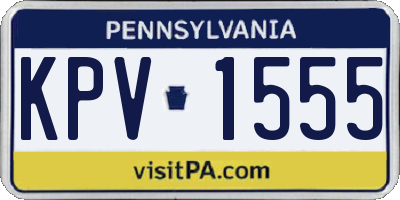 PA license plate KPV1555