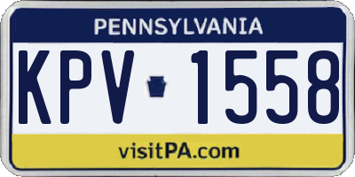 PA license plate KPV1558