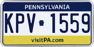 PA license plate KPV1559