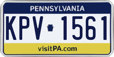 PA license plate KPV1561