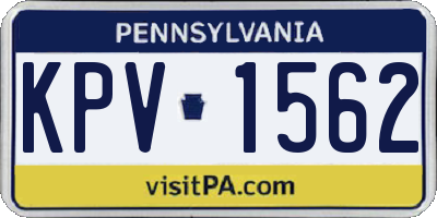 PA license plate KPV1562