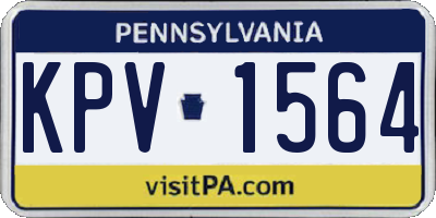 PA license plate KPV1564