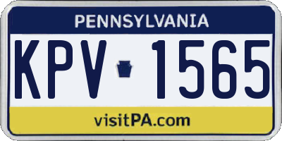 PA license plate KPV1565