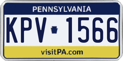 PA license plate KPV1566