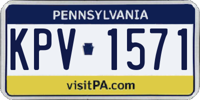 PA license plate KPV1571