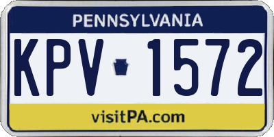 PA license plate KPV1572