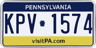PA license plate KPV1574