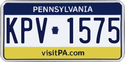 PA license plate KPV1575