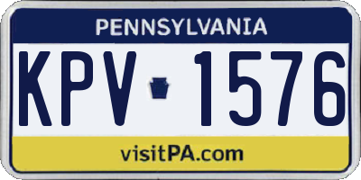 PA license plate KPV1576