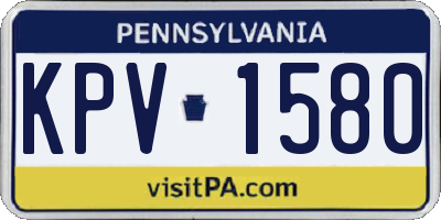 PA license plate KPV1580