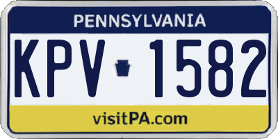 PA license plate KPV1582