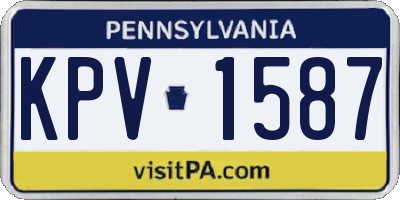 PA license plate KPV1587