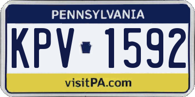 PA license plate KPV1592