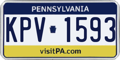 PA license plate KPV1593
