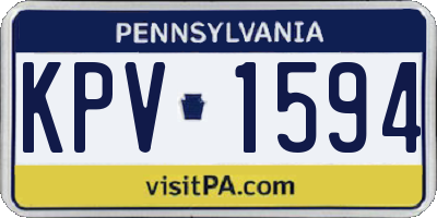 PA license plate KPV1594