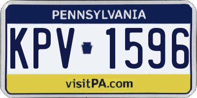PA license plate KPV1596
