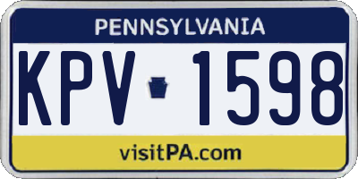 PA license plate KPV1598
