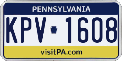 PA license plate KPV1608