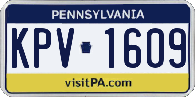 PA license plate KPV1609