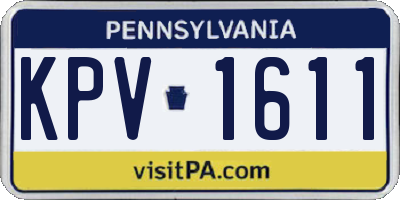 PA license plate KPV1611