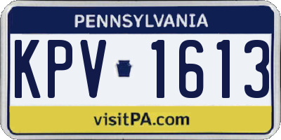 PA license plate KPV1613