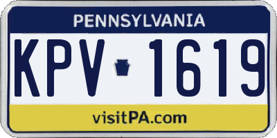 PA license plate KPV1619