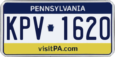 PA license plate KPV1620