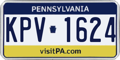 PA license plate KPV1624