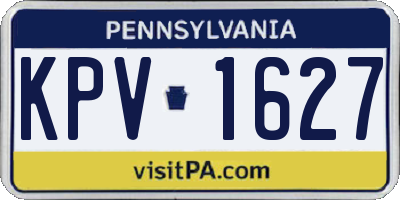 PA license plate KPV1627