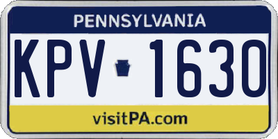 PA license plate KPV1630