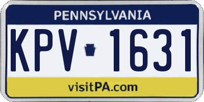 PA license plate KPV1631