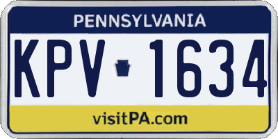 PA license plate KPV1634