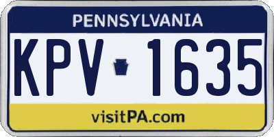 PA license plate KPV1635
