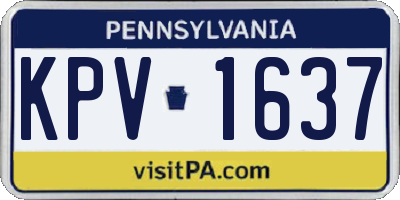 PA license plate KPV1637