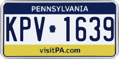 PA license plate KPV1639