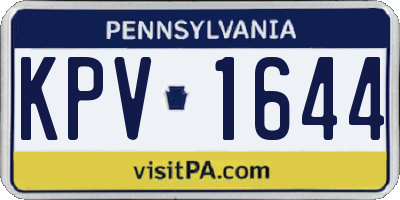 PA license plate KPV1644