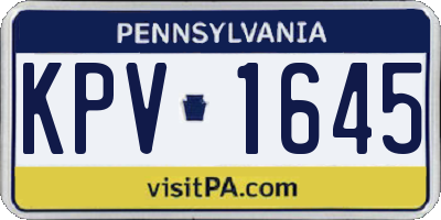 PA license plate KPV1645