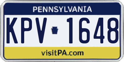 PA license plate KPV1648