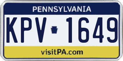 PA license plate KPV1649