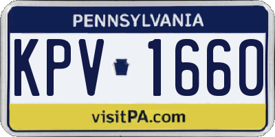 PA license plate KPV1660