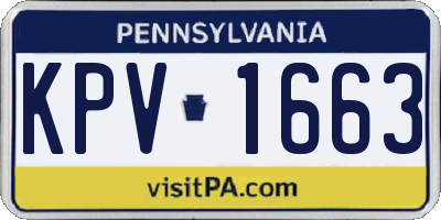 PA license plate KPV1663