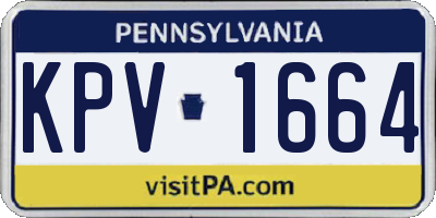 PA license plate KPV1664