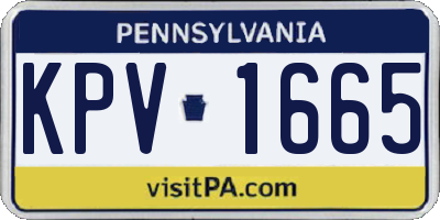 PA license plate KPV1665