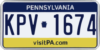 PA license plate KPV1674