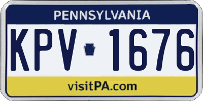 PA license plate KPV1676