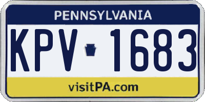 PA license plate KPV1683