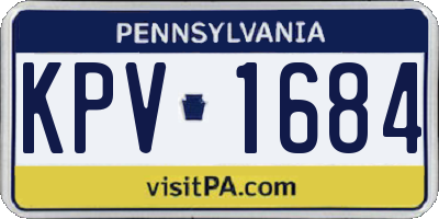 PA license plate KPV1684