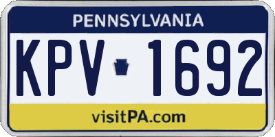PA license plate KPV1692